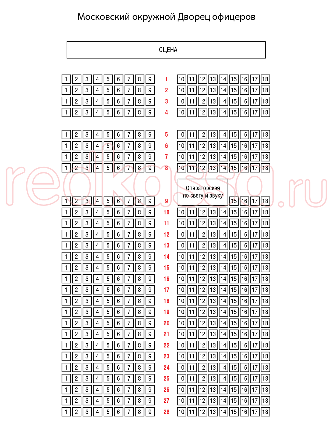 Одо схема зала