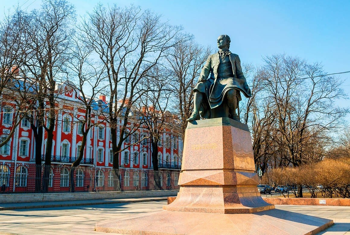 Памятник ломоносову в санкт петербурге фото