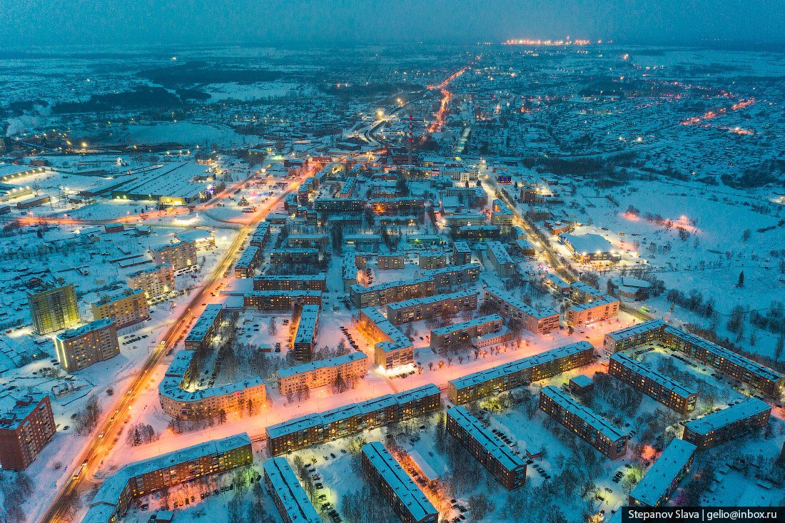 Новокузнецк с высоты зимой