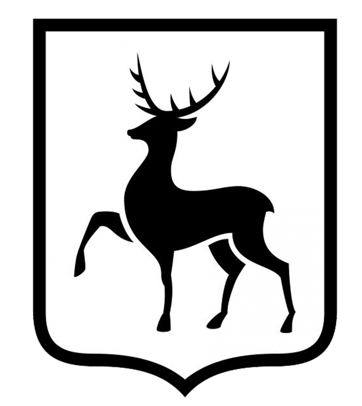 Контур нижний новгород. Символ Нижнего Новгорода. Нижний Новгород символ города. Олень герб Нижнего Новгорода. Олень символ Нижнего Новгорода.