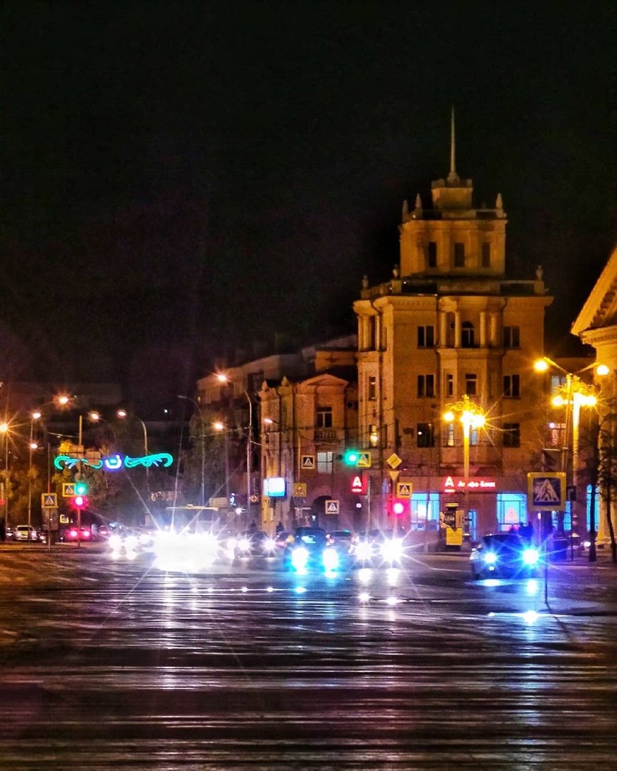 Город Курган ночью