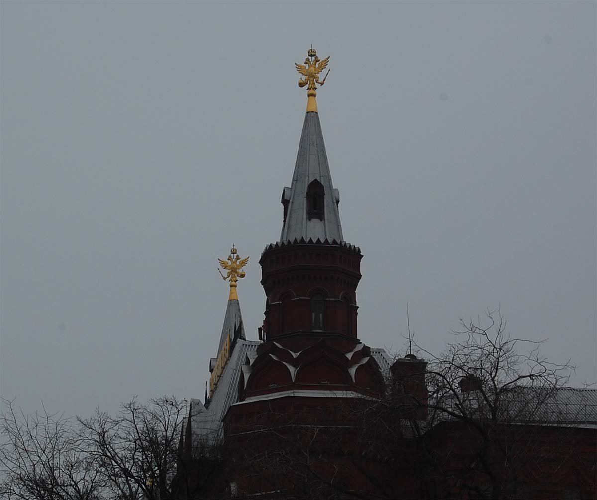 Двуглавый Орел на Спасской башне Московского Кремля
