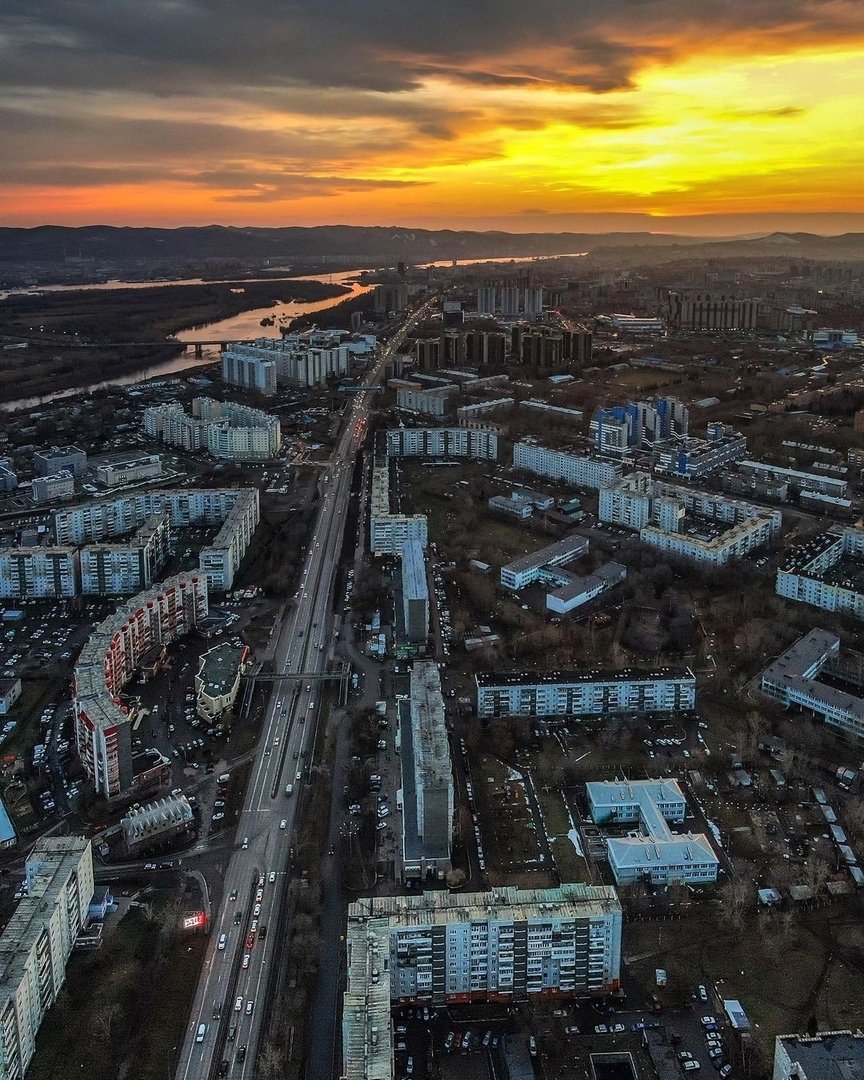 Солнечный микрорайон Красноярск с высоты птичьего полёта