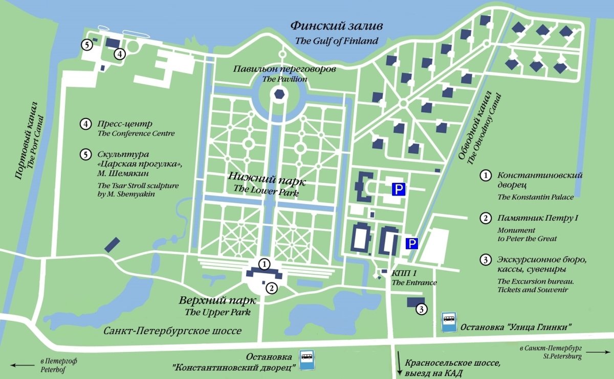 Карта музея заповедника Петергоф