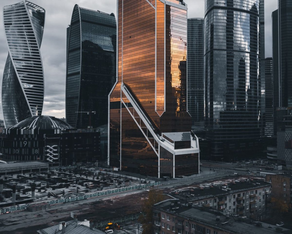 Москва-Сити небоскреб 4k