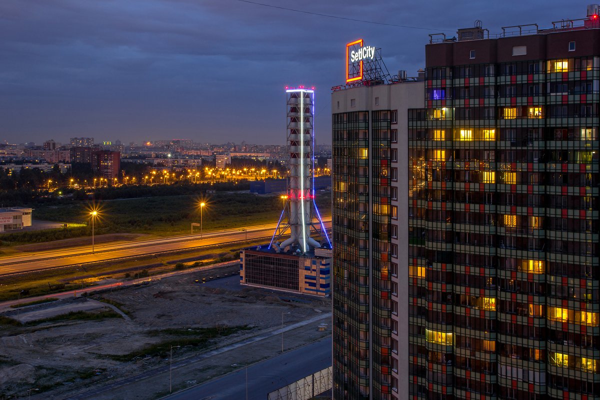 Кудрово Санкт-Петербург ночью