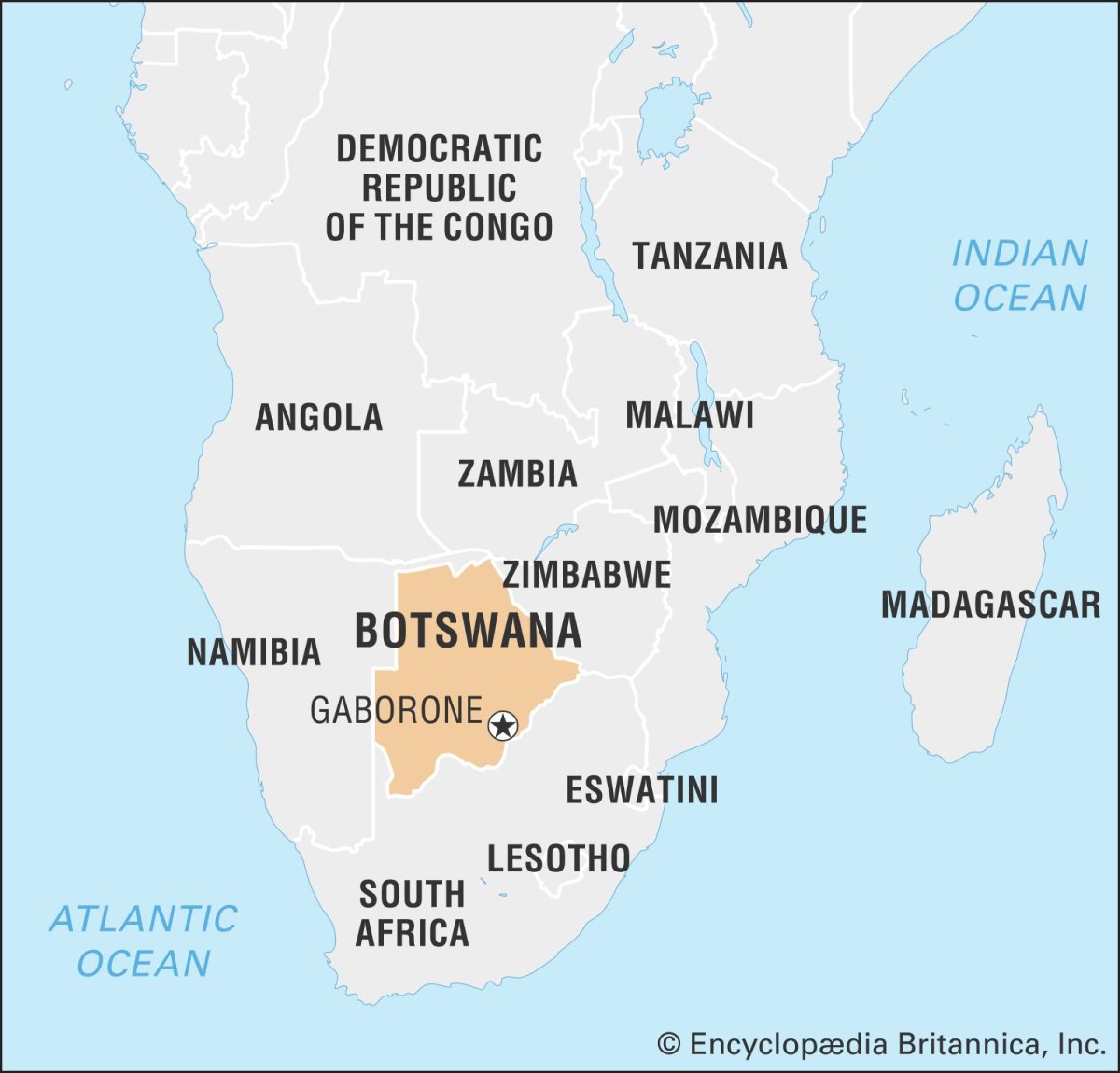 Botswana Gaborone на карте