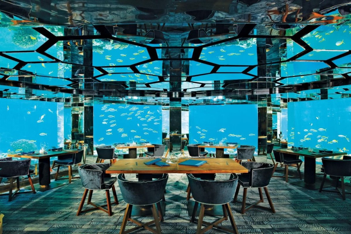 Anantara Kihavah подводный ресторан