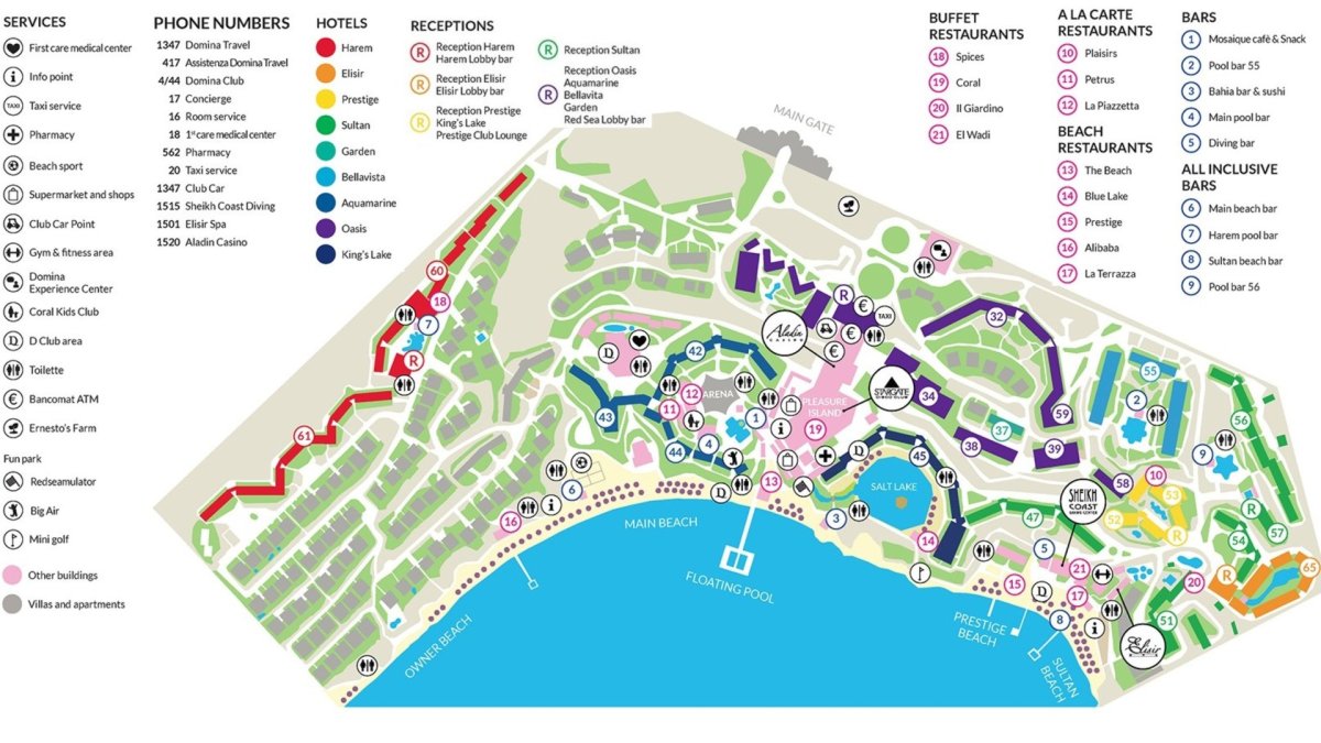 Domina Coral Bay Bella Vista 5 карта отеля