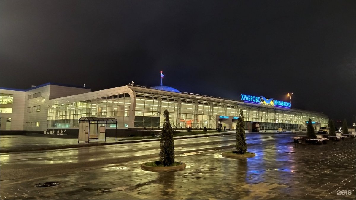 Аэропорт Храброво Калининград ночью