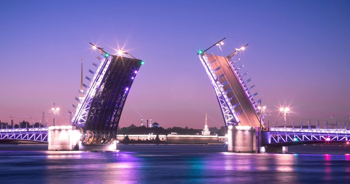 Фото разведенных мостов санкт петербурга