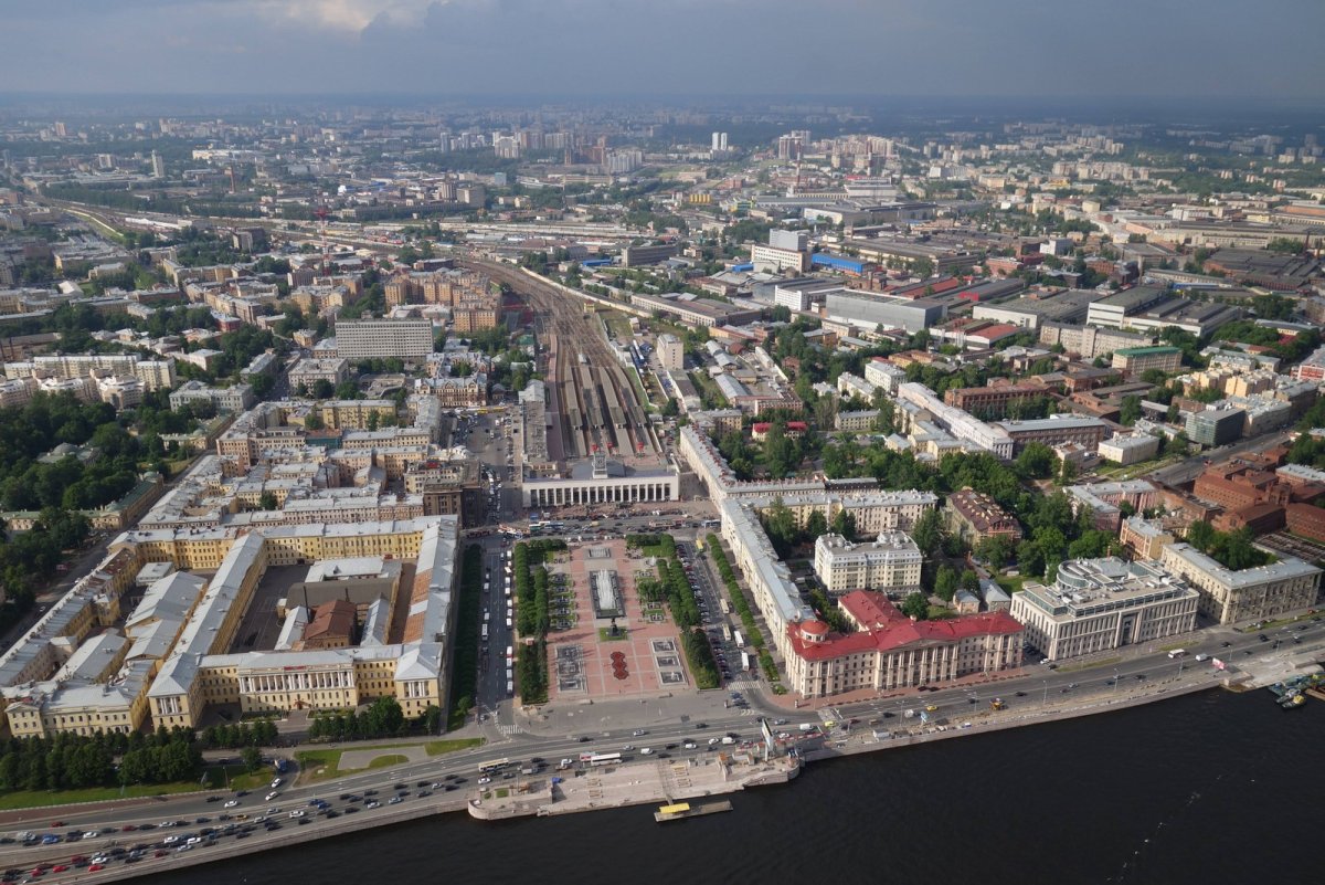 Петербург Университетская набережная Васильевский остров сверху