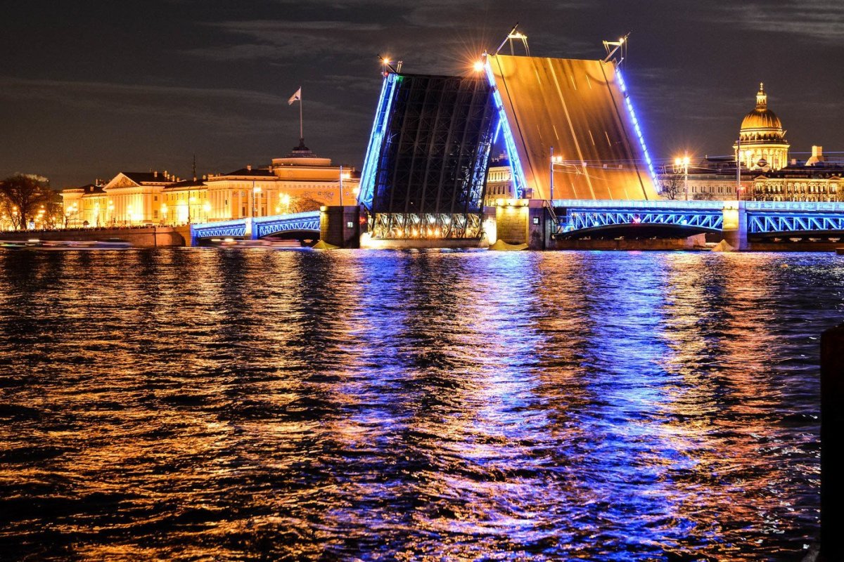 Фото разводных мостов в санкт петербурге ночью