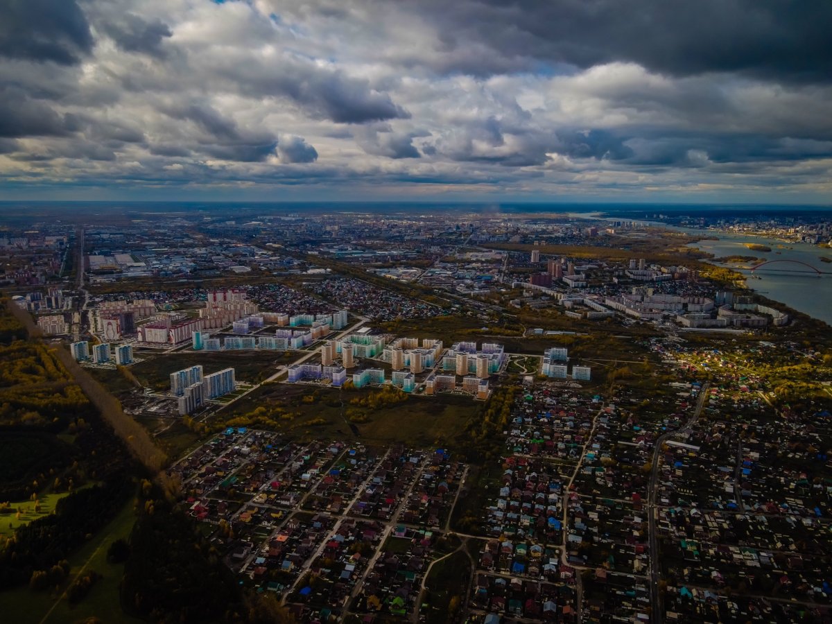 Краснообск Новосибирск с птичьего полета