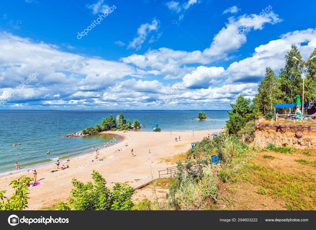 Пляжи на Обском море в Бердске