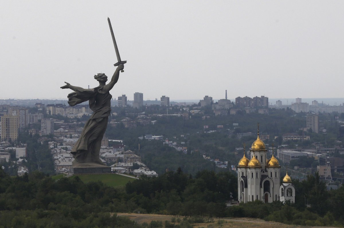 Мамаев курган вид сверху